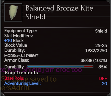 Balanced Bronze Kite Shield