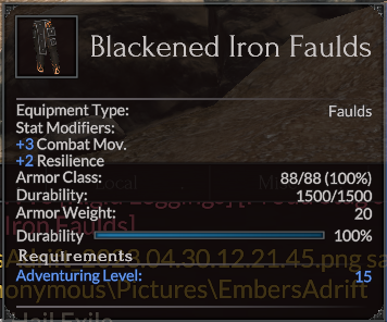 Blackened Iron Faulds