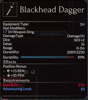 Blackhead Dagger