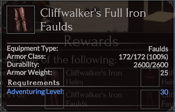 Cliffwalker's Full Iron Faulds