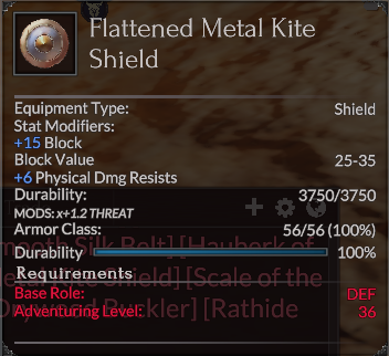 Flattened Metal Kite Shield