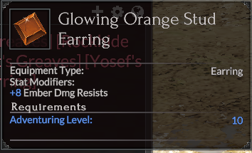 Glowing Orange Stud Earring