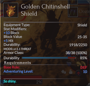 Golden Chitinshell Shield