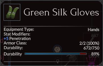 Green Silk Gloves