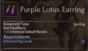 Purple Lotus Earring