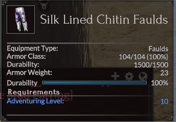 Silk Lined Chitin Faulds