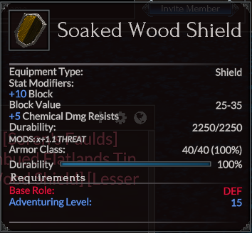 Soaked Wood Shield
