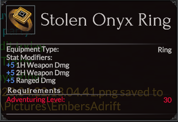 Stolen Onyx Ring