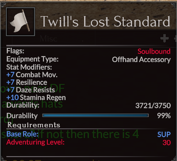 Twill's Lost Standard