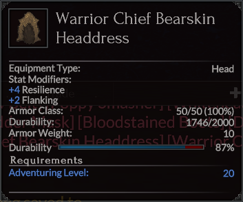 Warrior Chief Bearskin Headdress